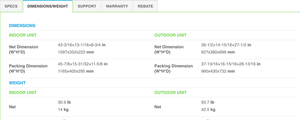 DXTH12E526A 25 Series - 12,000 BTU - Price includes installation