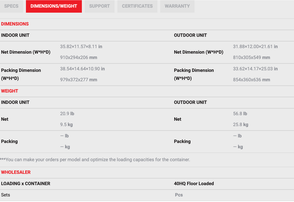 MKTH-17 Series - 18,000 BTU - Price includes installation