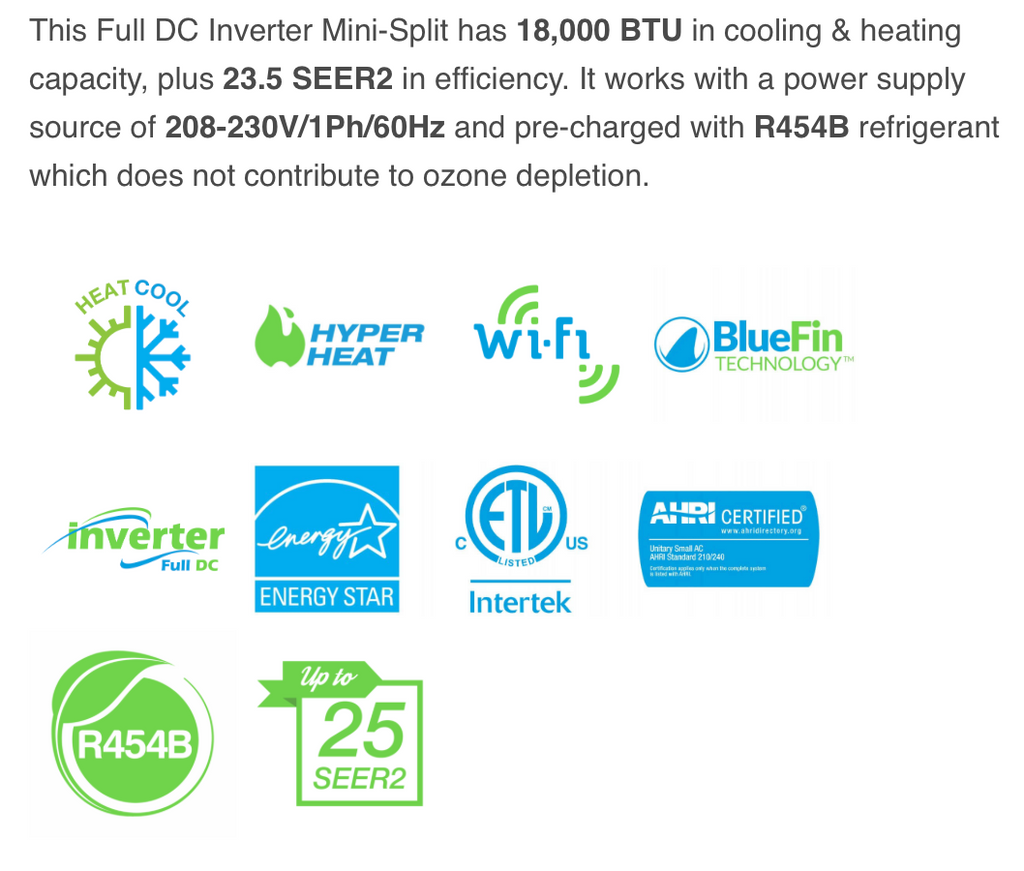 DXTH12E526A 25 Series - 12,000 BTU - Price includes installation